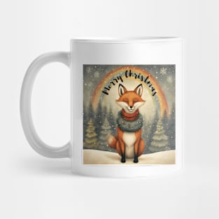 Winter Charm: Fox with Scarf in the Snow Mug